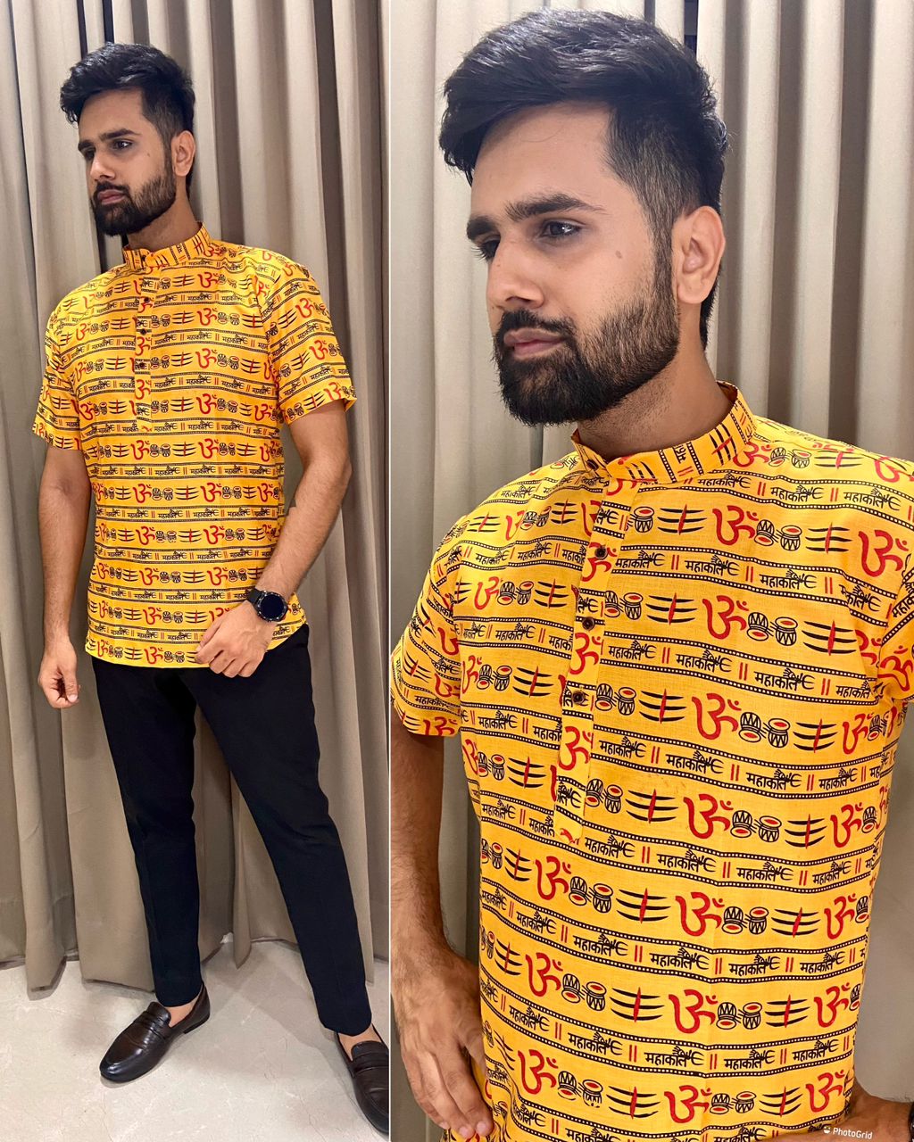 Mahakal Radhe Printed Short Kurta Mens Catalog
